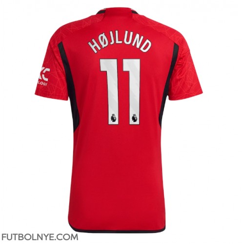 Camiseta Manchester United Rasmus Hojlund #11 Primera Equipación 2023-24 manga corta